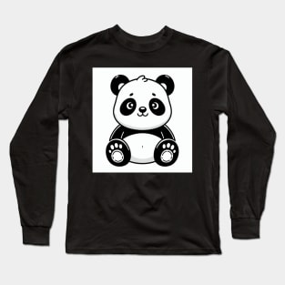 Kleurplaten Kind Kleurplaat Panda Long Sleeve T-Shirt